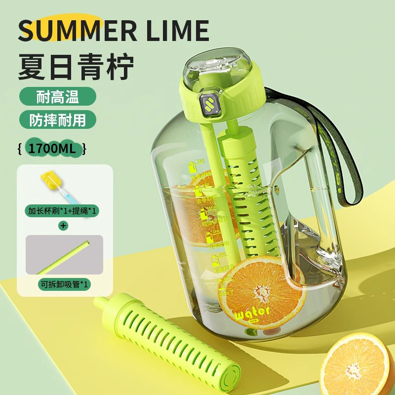 跨境专供耐高温塑料杯子大容量健身房运动水杯便携水壶批发吨吨桶|undefined