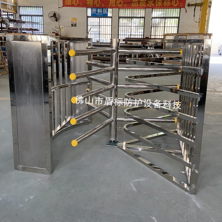 工厂进出考勤刷卡门禁人行闸 单向手动不锈钢旋转门 出口通道厂家