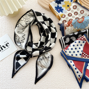 Long Small Silk Scarf Women's Spring and Autumn Summer Ribbon Matching Shirt Sweater Neck Tie Scarf Hair Belt Decorative Ribbon