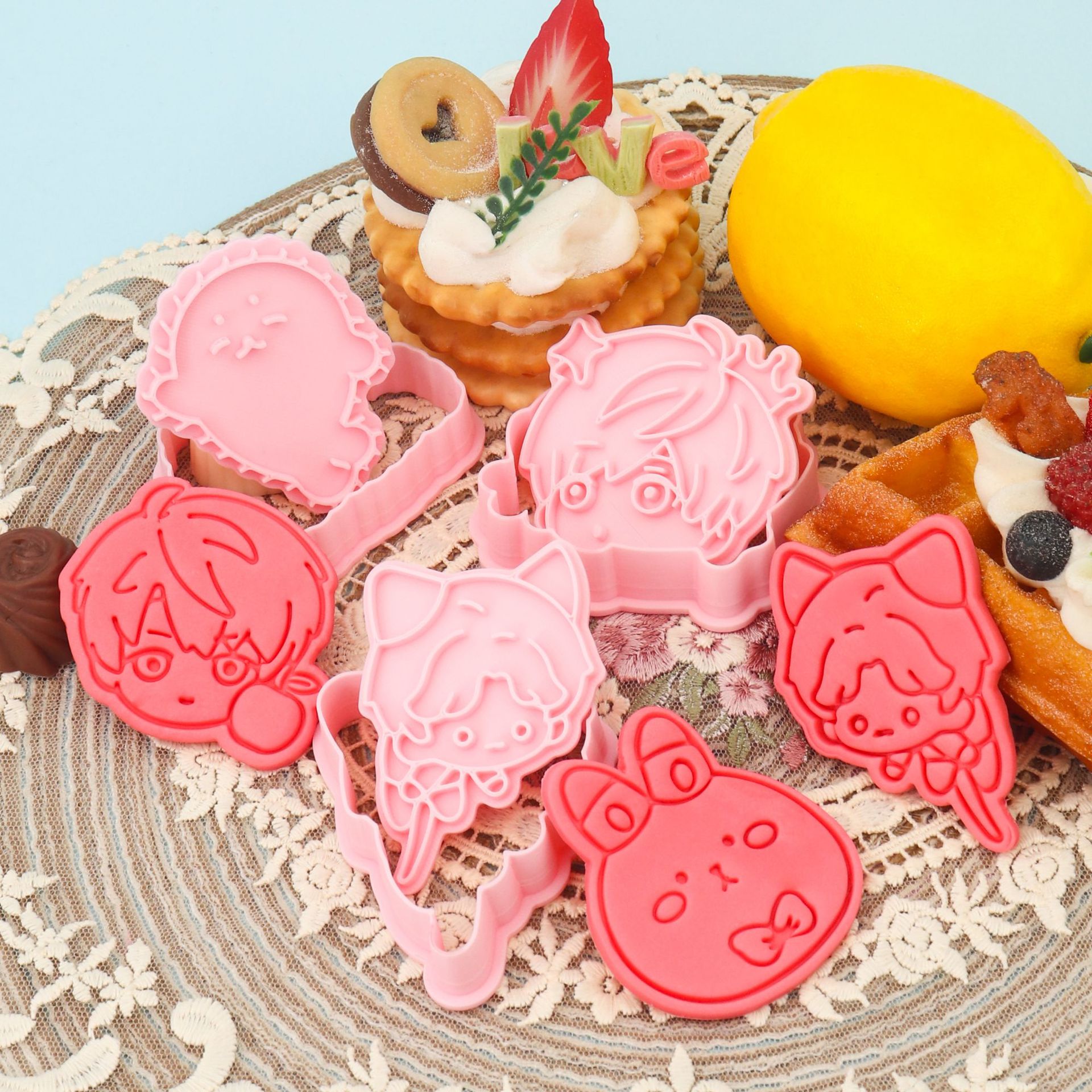 Nuevo juego de herramientas de modelo de impresión de galletas amor y fábrica de moldes de galletas de fondant de dibujos animados de espacio profundo al por mayor