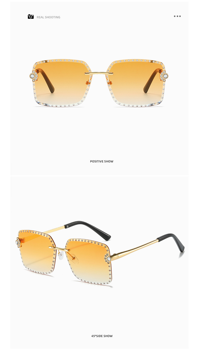 IG Style Gradient Color Diamond Women's Sunglasses display picture 4