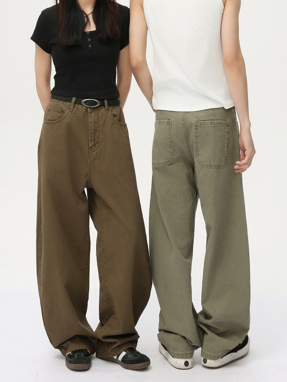 MTLCLOTHES Hombres| Nuevo estilo coreano básico simple de color sólido sensación de caída de plomo de pantalones de macheta relajados casuales