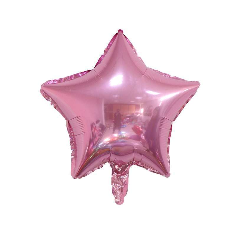 Venta al por mayor de fábrica de 18 pulgadas monocromo en forma de corazón estrella de cinco puntas amor globo de película de aluminio globo de papel de aluminio globo de fiesta de cumpleaños globo
