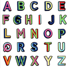 Children's 26 English Alphabet Series Embroidery Fabric Stickers, Direct Manufacturer Sales, Fashion Accessories, Computer Embroidery, Available for Wholesale