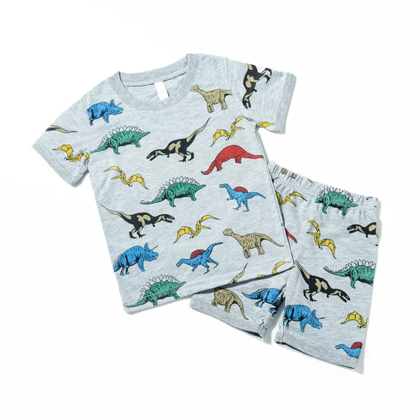 Children's Summer Short-Sleeved Boys' Cartoon Cotton Children's Home Clothes New Dinosaur Casual Children's Clothing Pajamas Wholesale Dinosaur