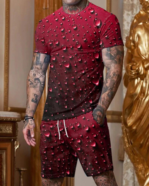 Conjunto de camisetas para hombre y mujer, moda deportiva con estampado Digital 3D, informal, más fácil para combinar, conjunto de dos piezas a la moda, 2024