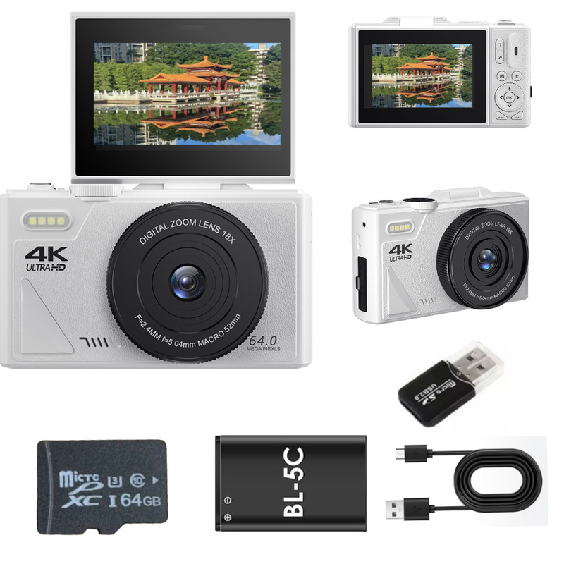 クロスボーダー英語版4k hd 6400万レトロIデジタルhdスクリーン18倍ズーム手ぶれ補正美顔カメラw 1|undefined