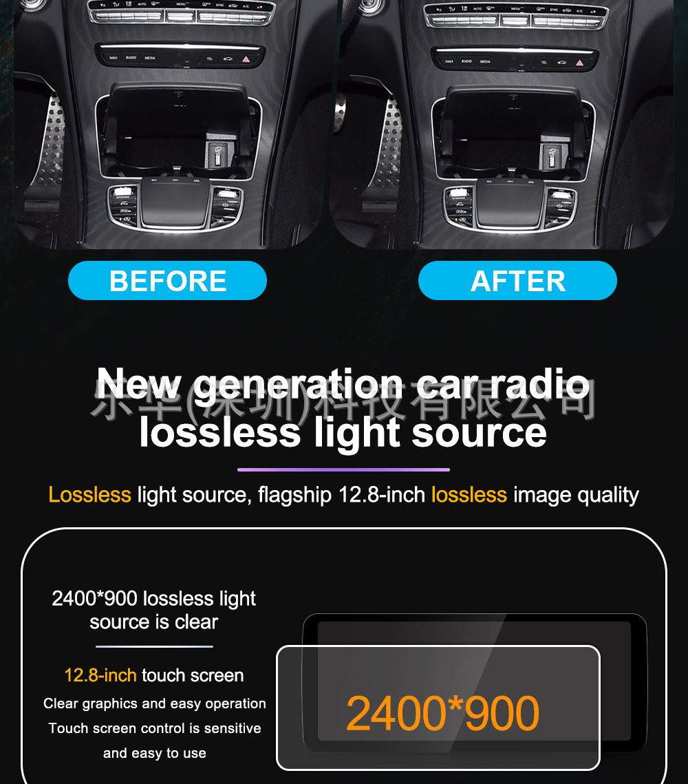 Suitable for 12.8 inch Mercedes-Benz CLA C Qualcomm intelligent modification central control navigation HD large screen carplay