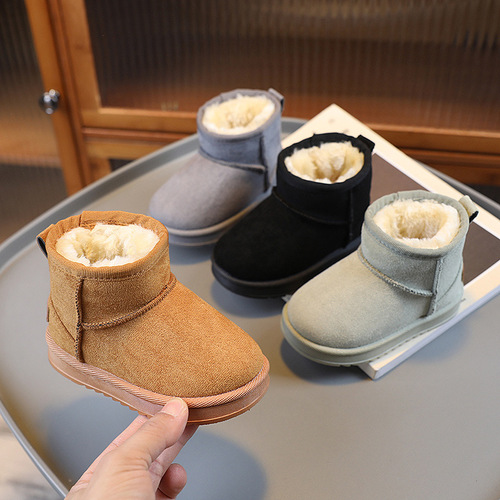 Children's snow boots winter lined and thick winter boots for girls soft sole cotton boots for boys baby cotton shoes