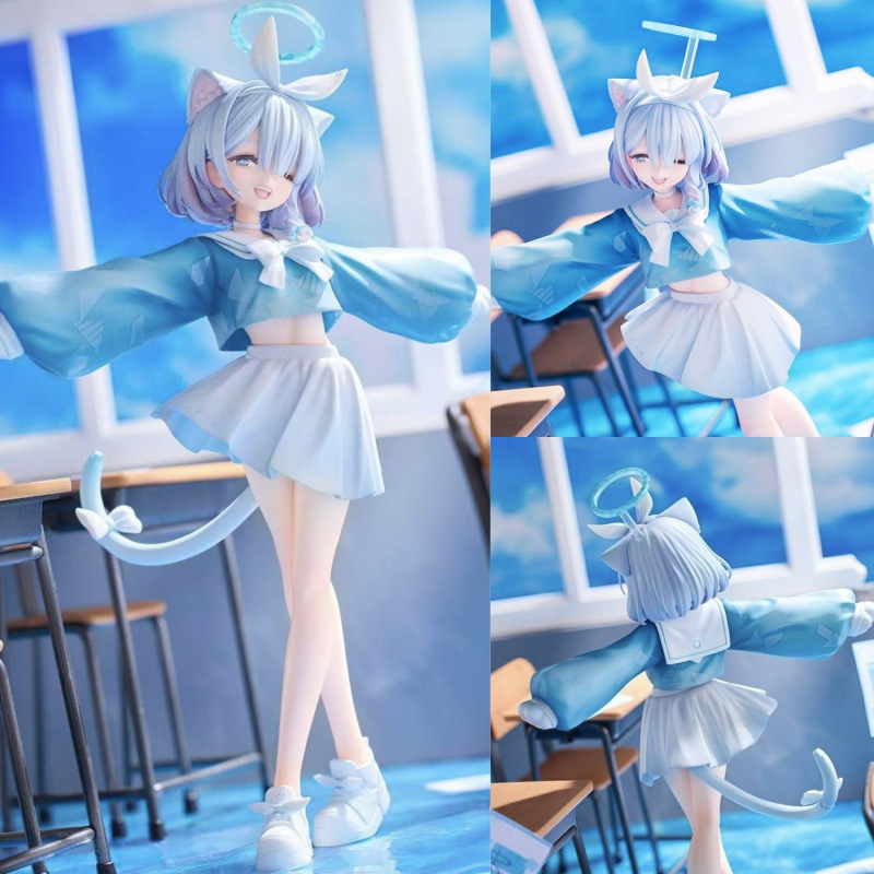고양이귀 세일러복 소녀 피규어 책상 장식 약 21cm