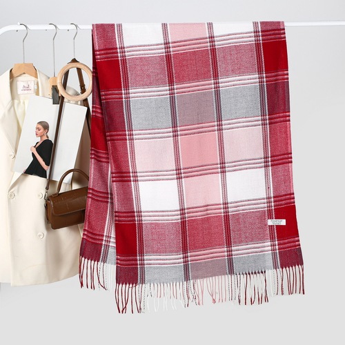 European and American Fashion Classic Color Grid Scarf for Women Autumn and Winter Warmth Preservation Fake Cashmere Scarf for Men and Women Same Style Factory