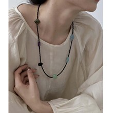 301中式优雅之美的一款串珠项链大自然的石头手工串的哦有质感