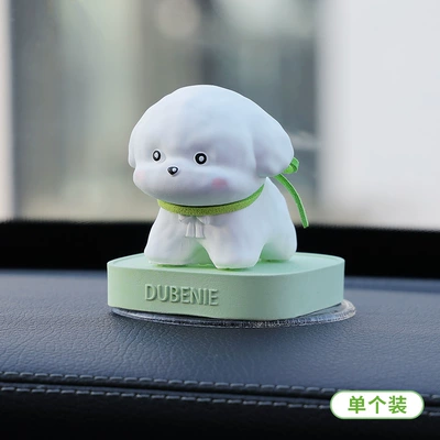 Small Milk Dog Car Aromatherapy Center Console Ornaments Diffuser Stone Cute and Lively Bichon Car Small Fresh Home Accessories (Car ornaments) - green-little-milk-dog-ornaments-free-5ml-fragrance