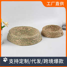 草编鸡窝稻草手工编织鸡生蛋窝鸟窝草窝草编窝户外散养宠物造景用
