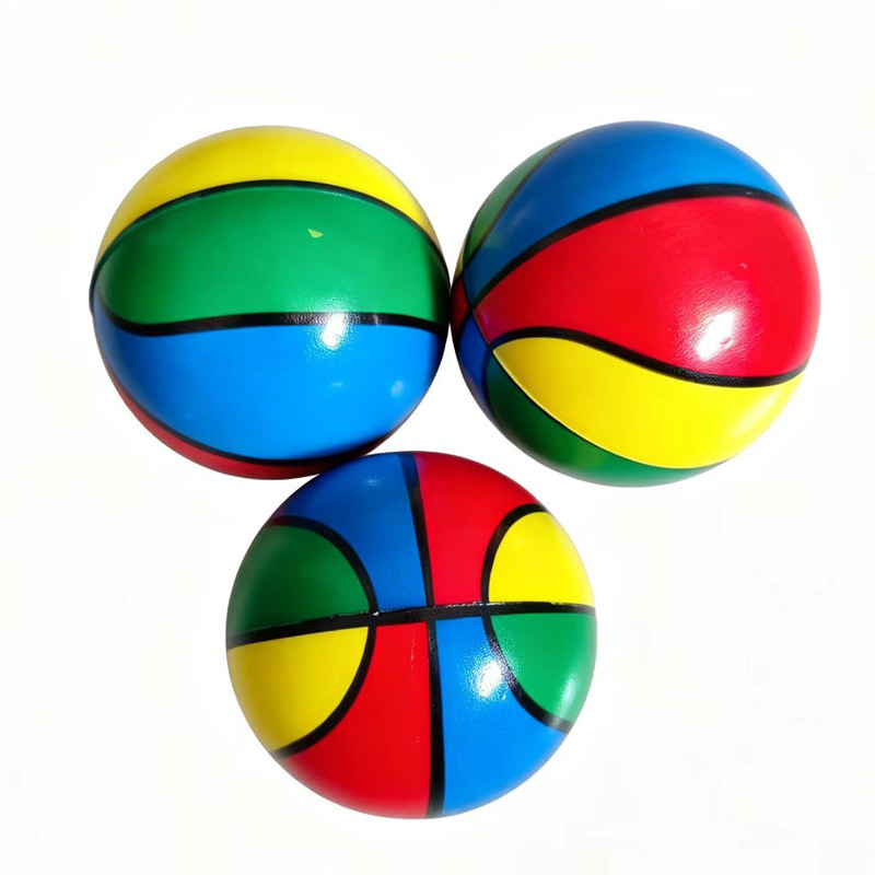 6cm espuma fancy color baloncesto bola de presión de espuma PU esponja sólida bola elástica ventilación baloncesto descompresión