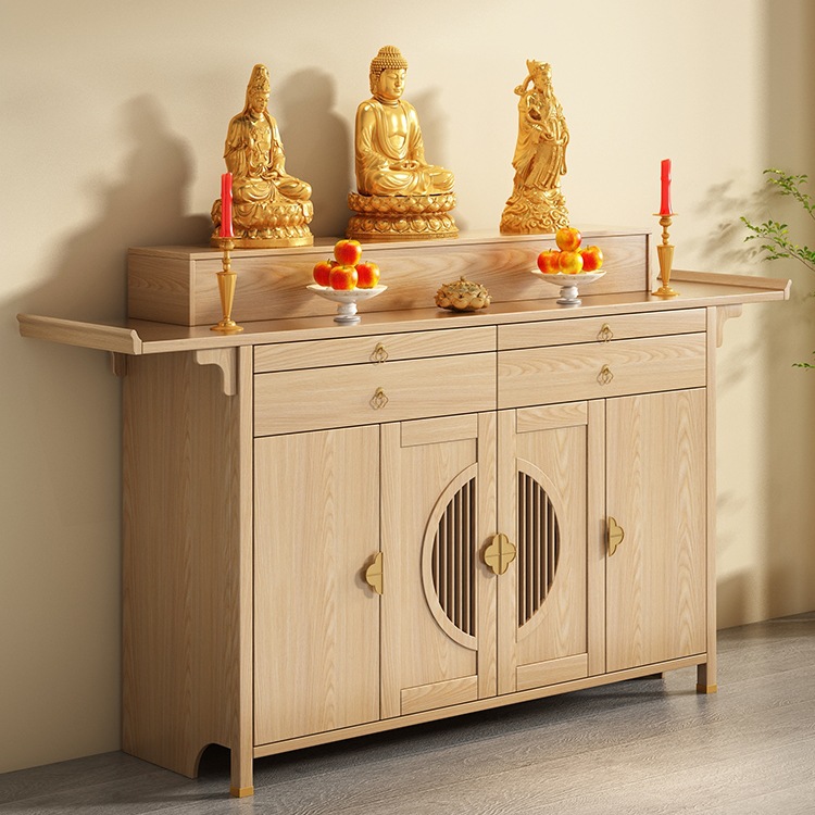 Solid Wood Offering Table for Home Use, Altar for Worship, Incense Table, Buddhist Altar, New Chinese Style Table, Living Room, Rural Central Hall Cabinet