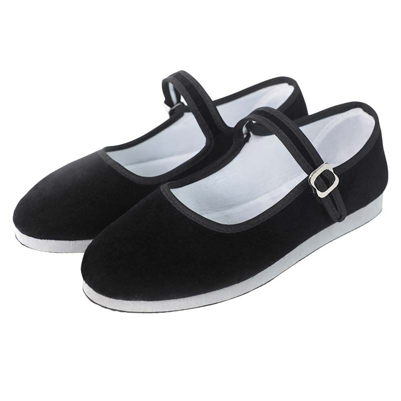 Zapatos de tacón de baile zapatos de tela negra zapatos Xizangos de tacón alto de las mujeres baile cuadrado noreste Baile Folclórico maestro Yangko zapatos