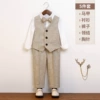 Set, shirt, vest, trousers, bow tie, brooch, 5 pieces
