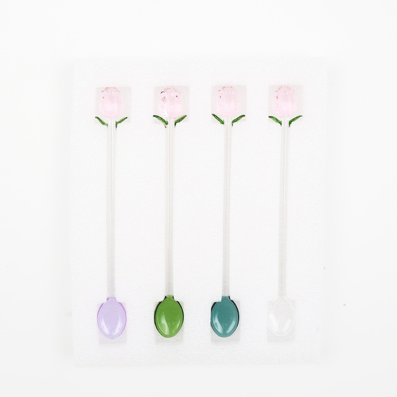 Bunter Glas-kaffeelöffel Maiglöckchen Design Für Desserts_voghion.com