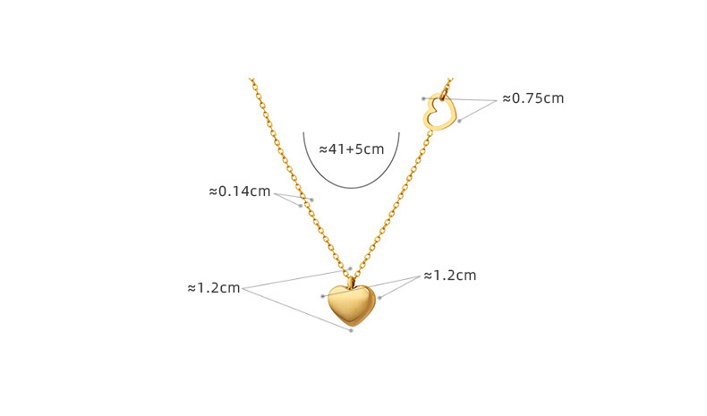 Fashion Heart Shape Titanium Steel Plating Necklace 1 Piece