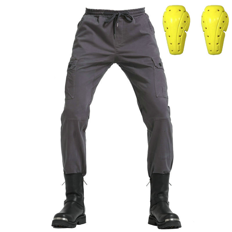 Loong biker motocicleta montar pantalones hombres motocicleta multi-bolsa casual anti-caída pantalones tobillo-atado engranaje de protección motocicleta Pantalones