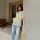 Jvv Guangzhou Thirteen Lines 2025 Summer New Hollow Knitted Sweater Thin Long Sleeve Sun Protection Top Women 00358