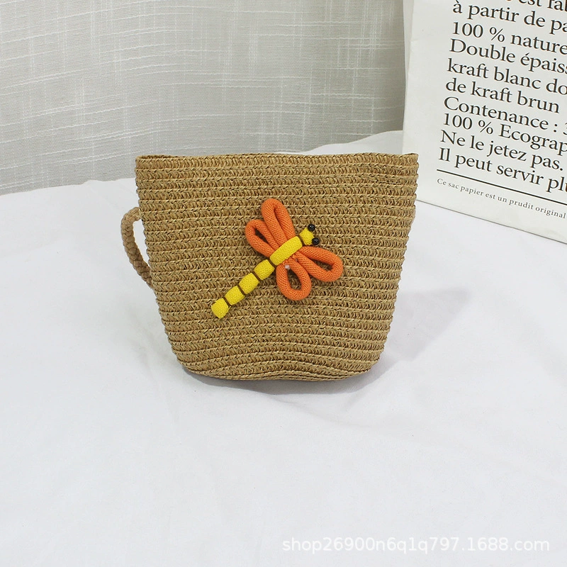 Straw Wallet Small Shoulder Bag, 14×12 cm, zipper cute crossbody pouch for men and women