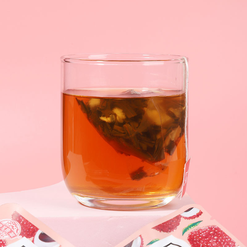 Summer Flower Fruit Tea, Lychee Black Tea 10 Bags Fruit Tea Triangle Pack Independent Packaging, DouKu Community Distribution