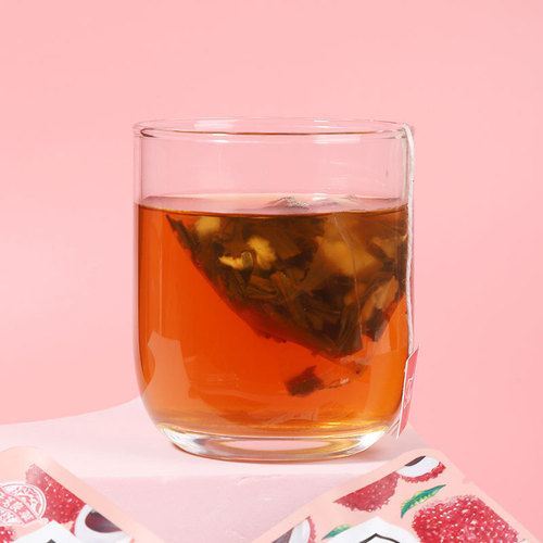 Summer Flower Fruit Tea, Lychee Black Tea 10 Bags Fruit Tea Triangle Pack Independent Packaging, DouKu Community Distribution