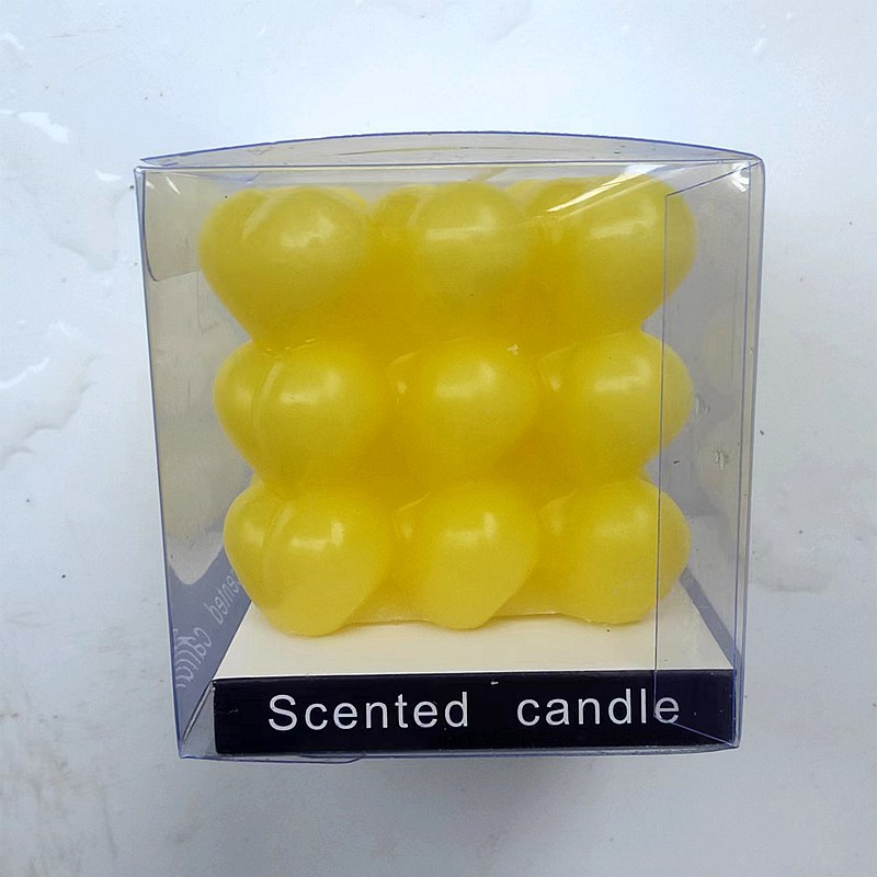 Amor cubo amarillo caja de la vela