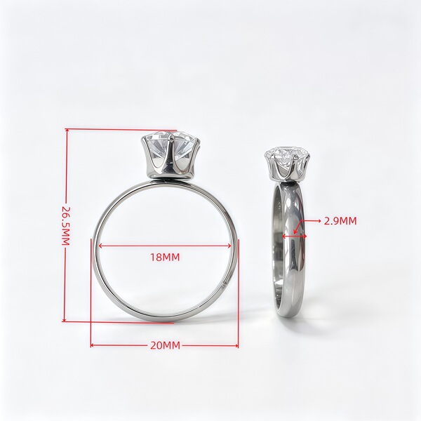 Ring with stone with zircon stainless steel