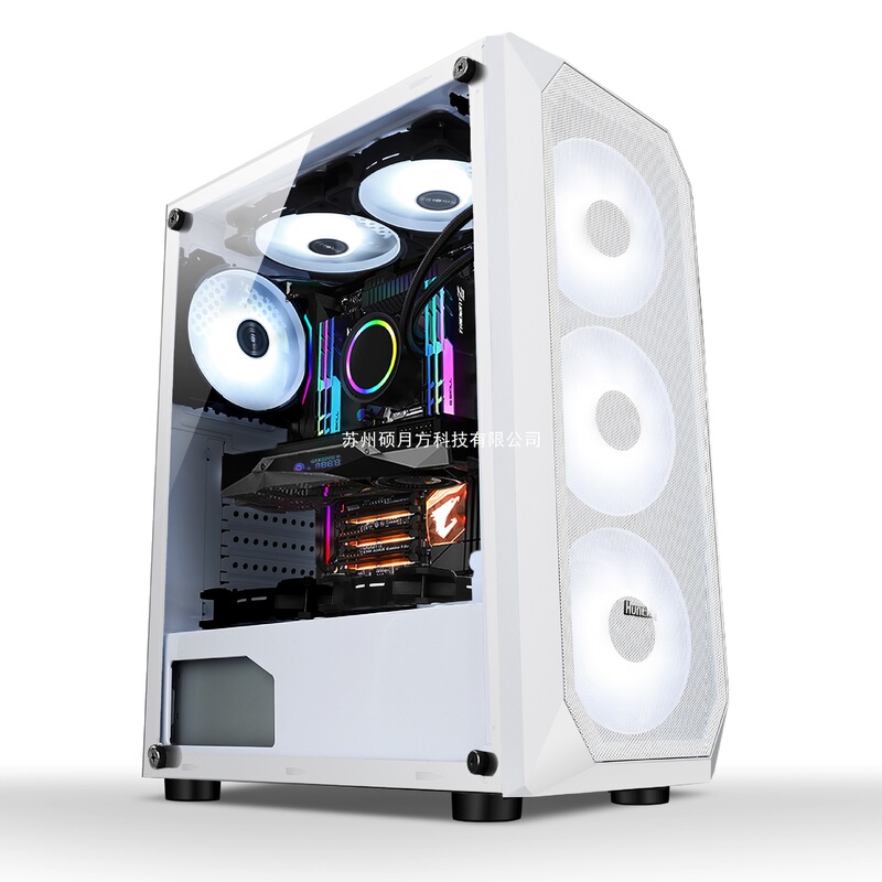 Huntkey Dark Night Hunter 5 コンピュータケースデスクトップ DIY フルサイド透明ゲーム水冷 ATX 大型ボードバックラインケース|undefined