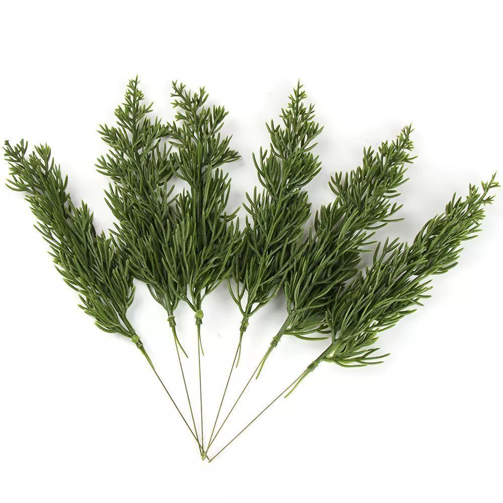 Cross-border simulated plastic pine needles Artificial PE pine cypress three-dimensional tower pine green plant decoration accessories Christmas tree pendant
