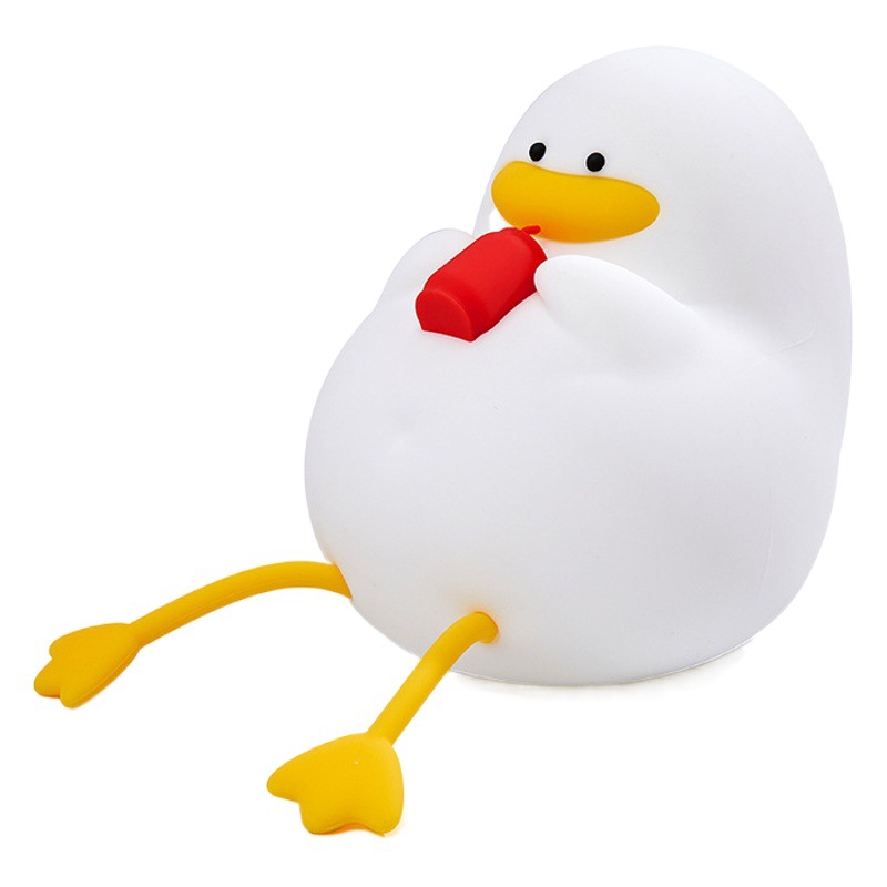 Luz nocturna de pato de silicona con colores suaves y protección ocular