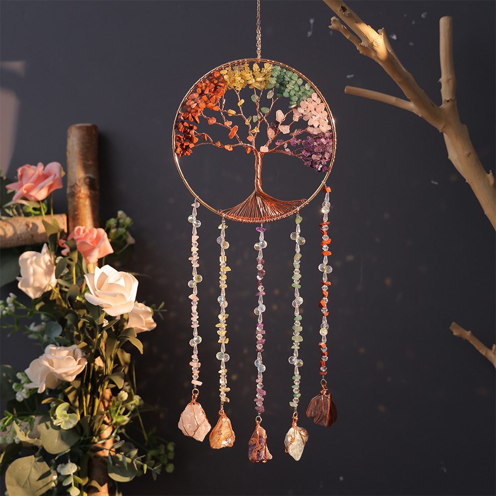 Cross-border new natural crystal rough stone tree of life catcher…