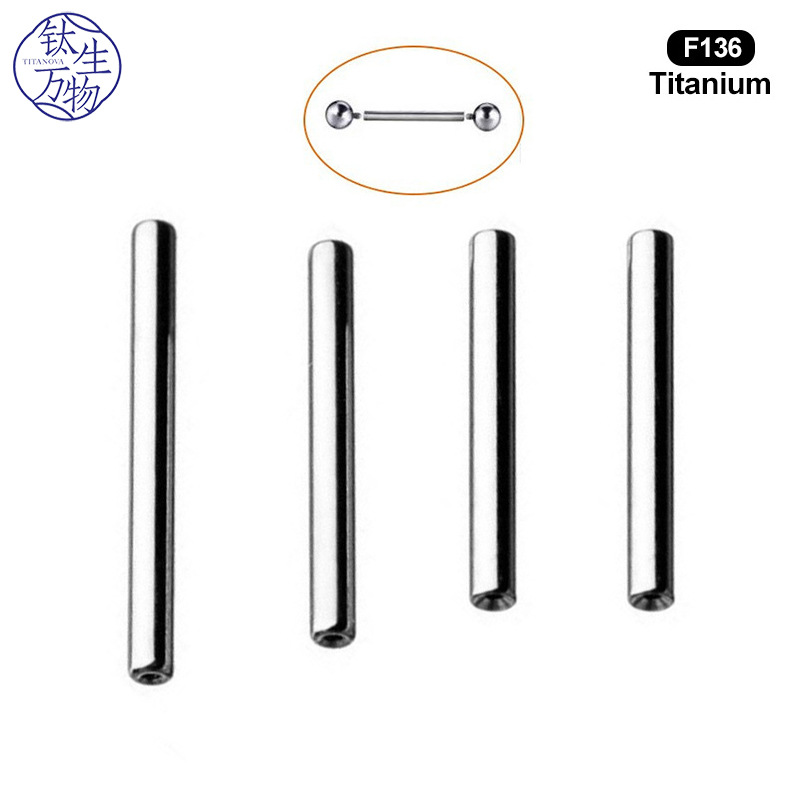 Cross-Border New F136 Titanium Alloy Inner Tooth Straight Rod 16g Titanium Alloy Body Piercing Jewelry Earrings Ear Bridge Tongue Nail
