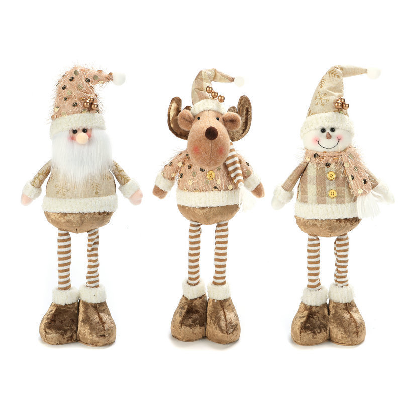 クリスマス装飾メーカー卸売りクリスマス雪だるま伸縮公仔ニットヘラジカ人形ショーウインドーシーン配置飾り|undefined