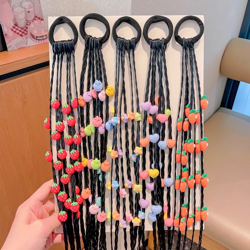 Dulce boxeo fresco peluca infantil Twist trenza anillo de pelo tocado de niña Cola de Caballo alta trenzada color de pelo cuerda de pelo accesorios para el cabello