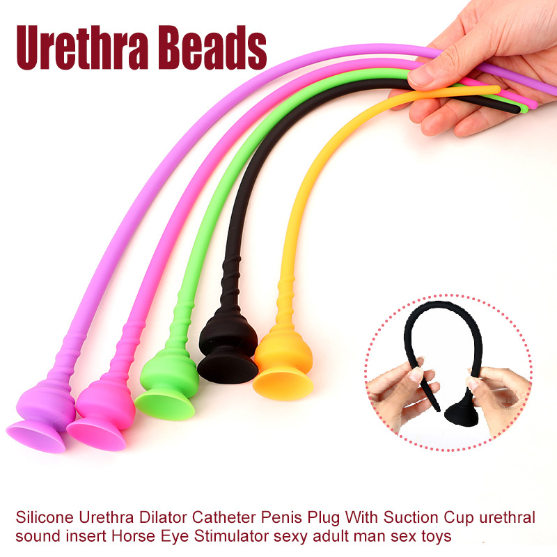 Extra-Long TPE Urethral Dilator Stick with Suction Cup Base, Manual Control, Purple — detail image 1