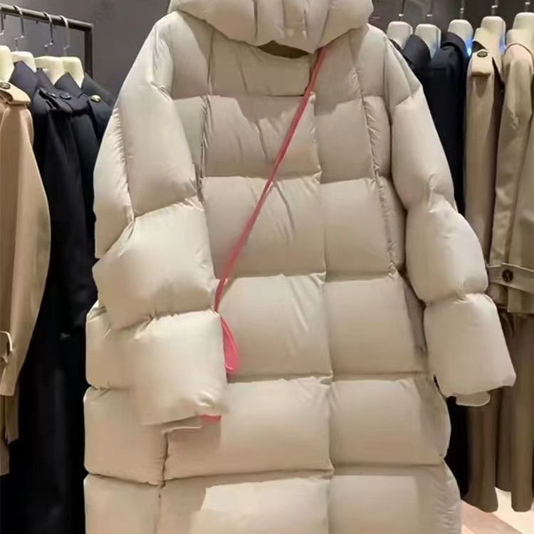 白鹅绒面包服~南油女装2025冬季新品加厚外套中长款连帽羽绒服女|undefined