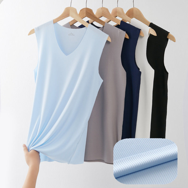 man Rib vest Self cultivation No trace Primer Home Bodybuilding Hurdle motion Sleeveless camisole Underwear Spring and summer