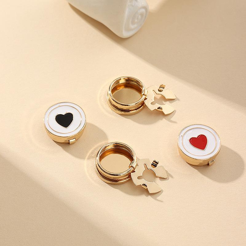 Korean Style Diamond-encrusted Shirt Love Cufflinks Exquisite All-match Sweater Accessories Alloy Jewel Button Fashion Decorative Buckle