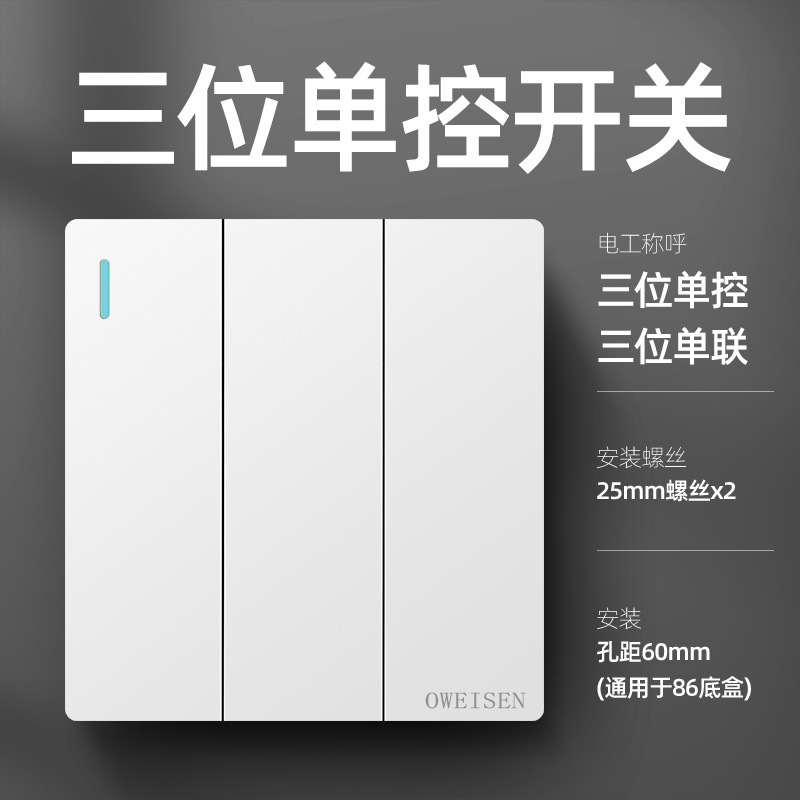 86型白色パネル家庭用大型板暗装壁電源二三コンセント一開エアコン16Aスイッチコンセント|undefined