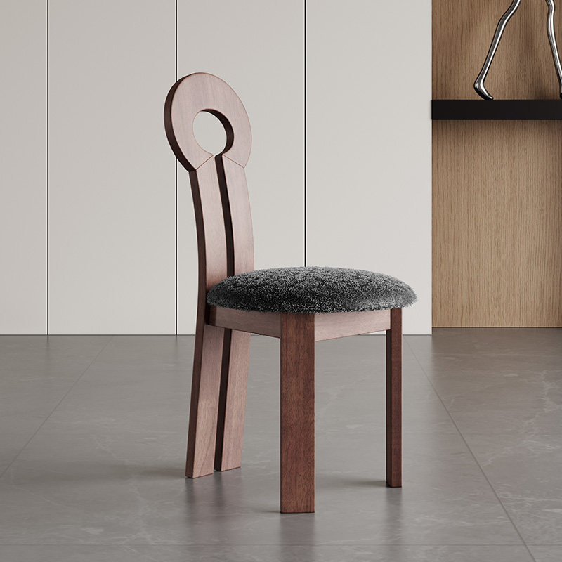 【분해 배송, 뛰어난 가성비】 키체어 월넛 프레임 + 블랙 양털 쿠션