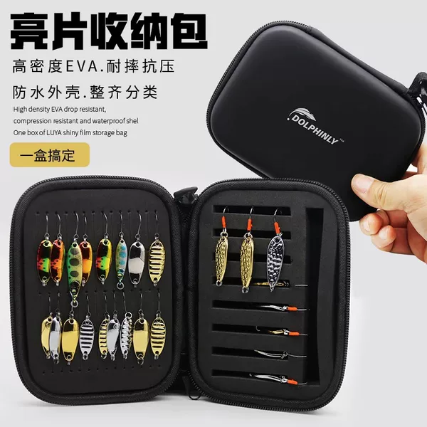 Luya Storage Bag Sequin Bag Horse Mouth White Strip Sequin Box Fly Hook Portable Luya Bait Bag Stream Micro-Object Bag