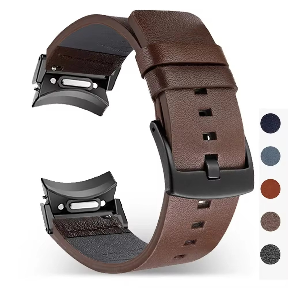 For Samsung Galaxy watch6/5/4 leather strap quick release button head grain connector leather strap