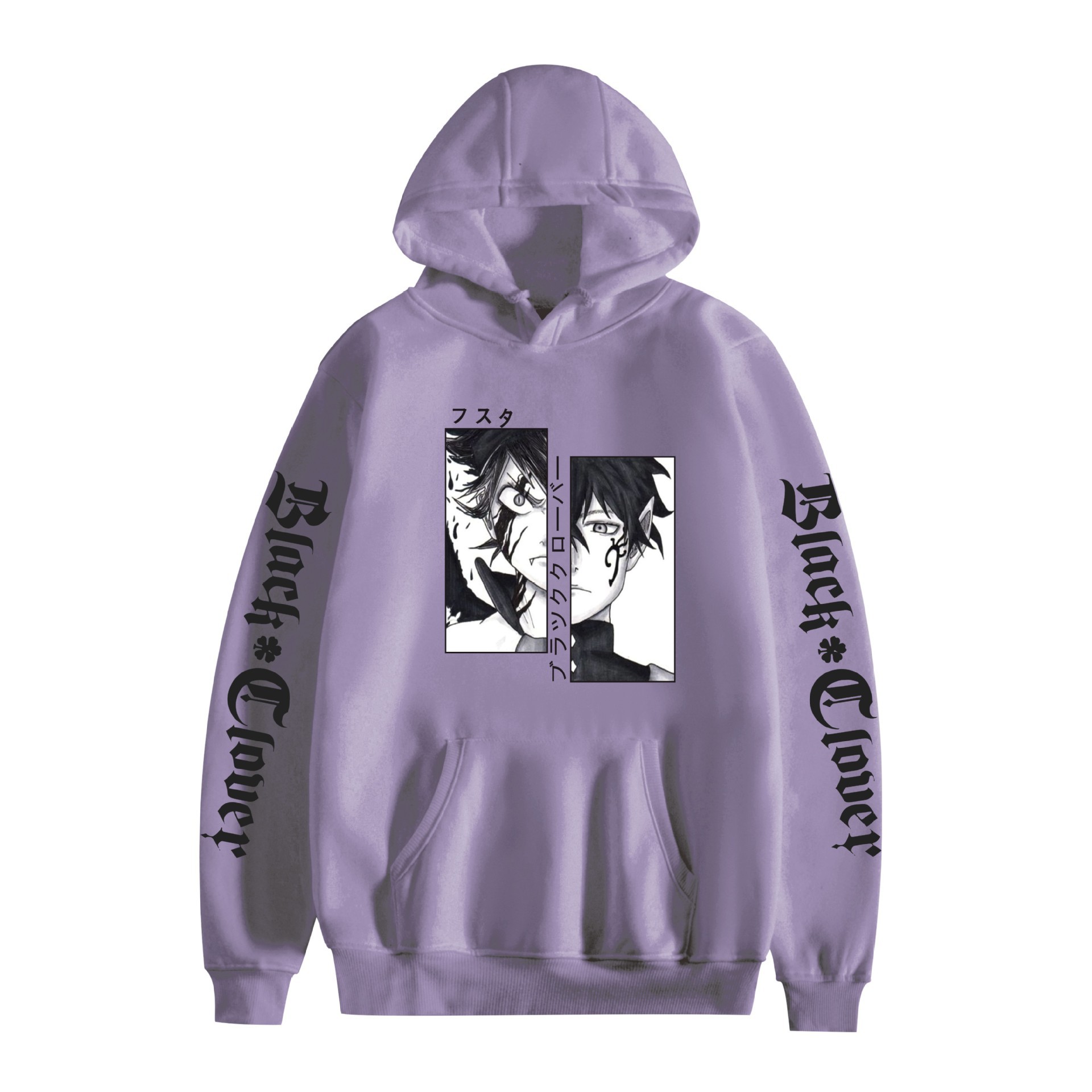 Comercio exterior black clover negro trébol de cuatro hojas periférico con capucha de terciopelo sudadera con estampado transfronterizo hoodie