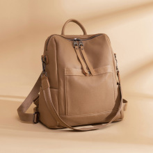 大容量双肩包背包女士包包韩版时尚简约软皮纯色2023新款时尚百搭