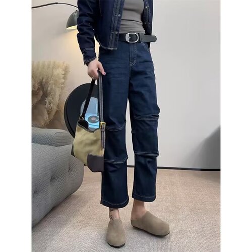Hollywood-style wave girl summer personalized letter denim jeans hip-hop INS trendy high street fashion punk cool pants