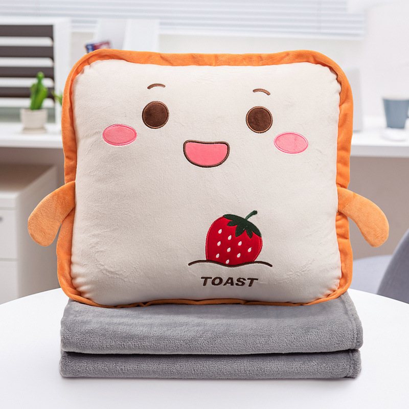 Almohada edredón Almohada de doble uso Manta plegable Cojín interior del coche Almohada Aire acondicionado dos en uno Oficina Siesta